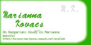 marianna kovacs business card